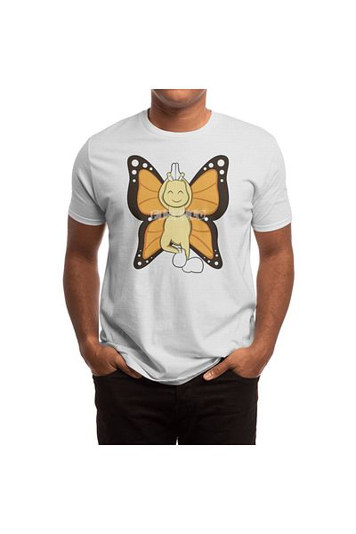 Fizello Tricou alb unisex cu model de păpușă Yoga Tip pentru bărbați și femei