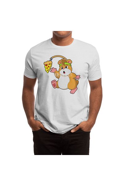 Fizello Tricou alb unisex Hamster Pizza Eating