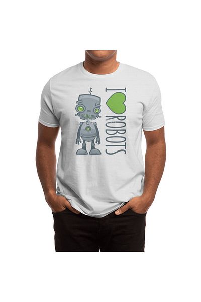 Fizello Λευκό μπλουζάκι I Love Robots Unisex
