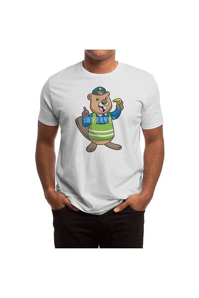 Fizello Beaver - Tricou cu model Police Officer Whistle pentru bărbați și femei, tricou alb unisex