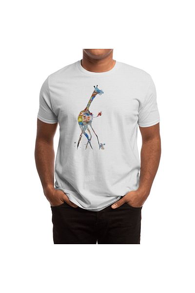 Fizello Άνδρες και γυναίκες που χορεύουν Giraffe Watercolor Illustration Unisex Λευκό T-shirt