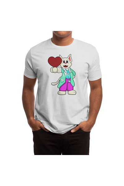 Fizello Μπλουζάκι Unisex White Cat As Doctor With Heart για άνδρες και γυναίκες
