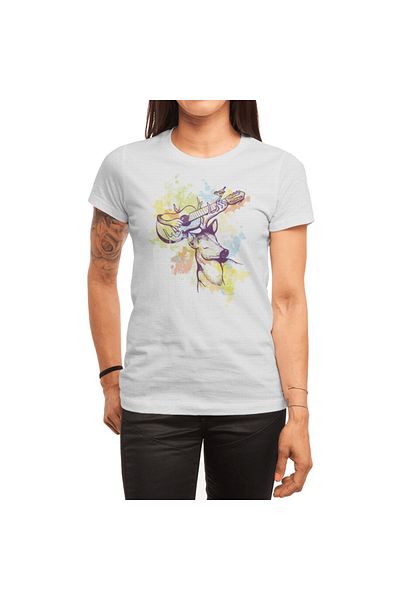 Fizello Tricou alb unisex pentru bărbați și femei - Nature Has Music Series
