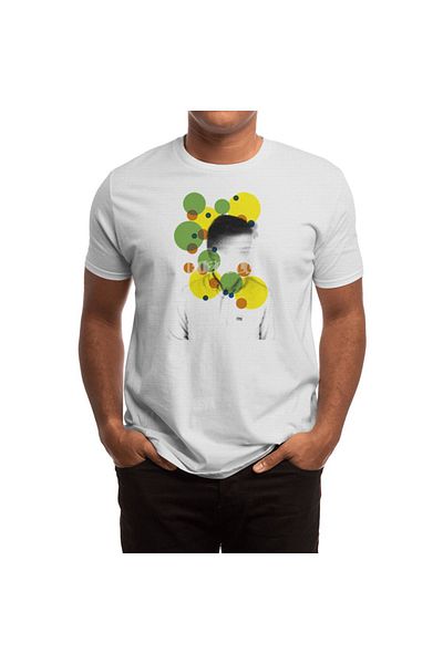 Fizello Tricou alb unisex Halftone In Colorful Thoughts pentru bărbați și femei
