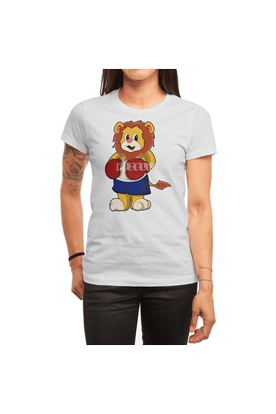 Fizello Lion Boxer T-Shirt for Men and Women - Unisex White with Gloves Detail