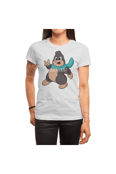 Fizello Tricou alb pentru bărbați și femei - Tricou unisex cu detaliu eșarfă
