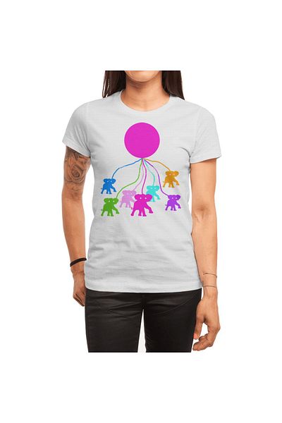 Fizello Tricou alb unisex cu model elefant și balon roz
