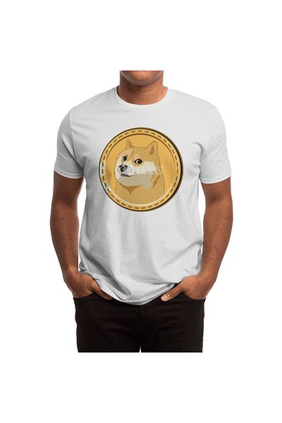 Fizello Κρατήστε το ελαφρύ στο Dogecoin - Unisex White Doge T-shirt