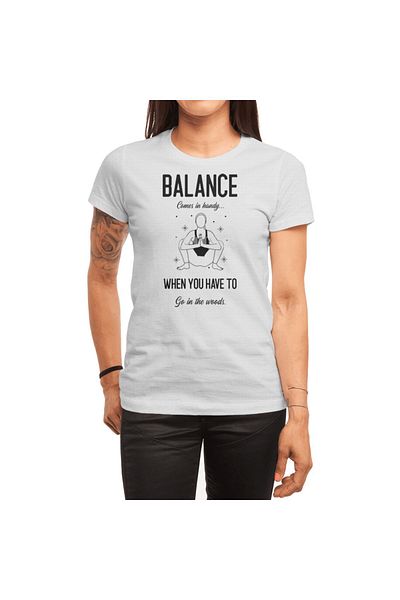 Fizello Λευκό μπλουζάκι Yoga Paro Unisex - Η ισορροπία έρχεται στο Handy For Woods Adventure