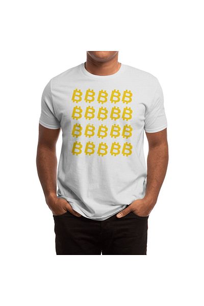 Fizello Λευκό μπλουζάκι Unisex με μοτίβο Bitcoin