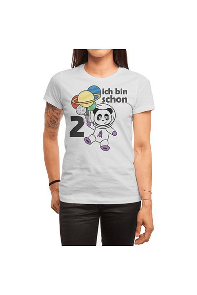Fizello Panda Space Planet - Λευκό μπλουζάκι 2 ετών για άνδρες και γυναίκες, Unisex