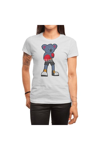 Fizello Tricou cu mănuși de box Koala pentru bărbați și femei - alb unisex