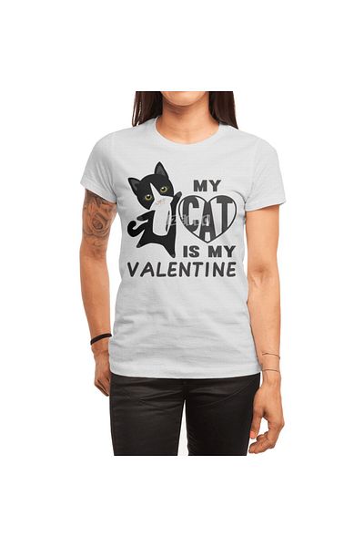 Fizello My Cat Is My Valentine - Unisex Λευκό T-Shirt