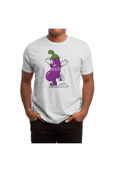 Fizello Μπλουζάκι White Eggplant At Ice Skating T-shirt για άνδρες και γυναίκες - Unisex μπλουζάκι