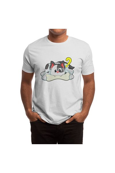 Fizello Tricou alb pentru bărbați și femei - Tricou unisex Cat With Bone