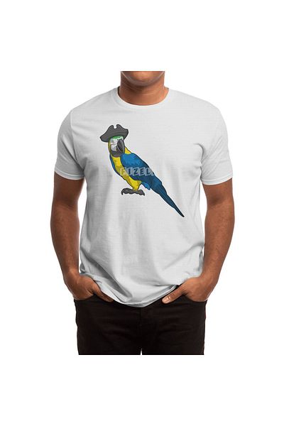 Fizello Tricou alb pentru bărbați și femei - Parrot As Pirate With Hat Design