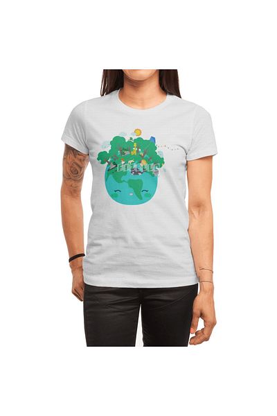 Fizello I Love Earth Unisex Λευκό T-shirt - Ανδρικό και γυναικείο μπλουζάκι