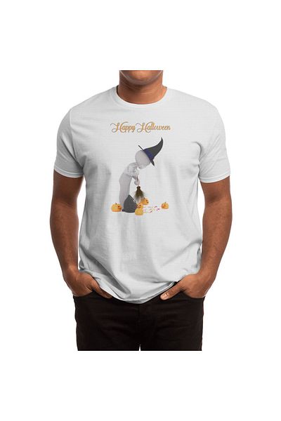 Fizello Halloween Horror Party Costume - Men's and Women's White T-Shirt, Unisex