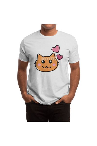 Fizello Tricou unisex Lovely Cat White pentru bărbați și femei