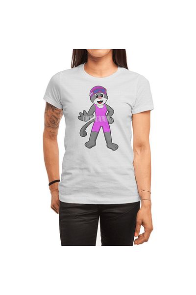 Fizello Men's and Women's White Unisex T-Shirt - Cat at Swimming with Swimsuit Design
