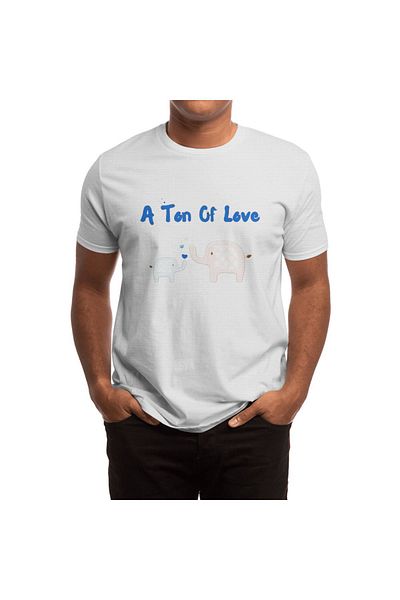 Fizello A Ton Of Love - Λευκό μπλουζάκι Unisex με μοντέρνο μοτίβο ελέφαντα για παιδιά