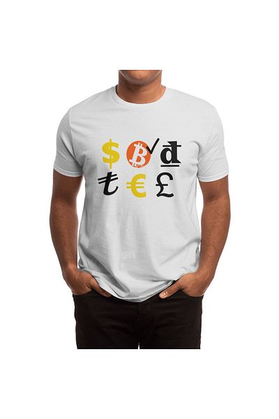 Fizello Λευκό μπλουζάκι με θέμα Bitcoin για άνδρες και γυναίκες - Unisex