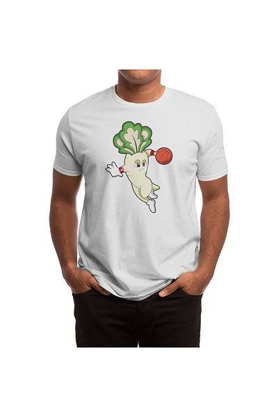 Fizello Ανδρικό και γυναικείο λευκό μπλουζάκι Unisex - Radish At Basketball Sports