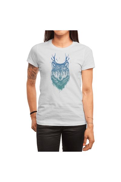 Fizello Ανδρικό και γυναικείο μπλουζάκι Unisex White Deer Wolf