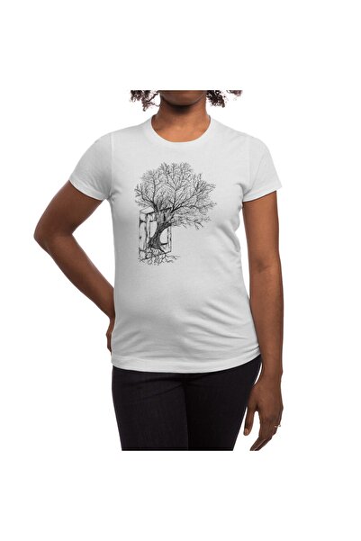 Fizello Ανδρικό και γυναικείο λευκό μπλουζάκι Unisex - Knows with Nature Design