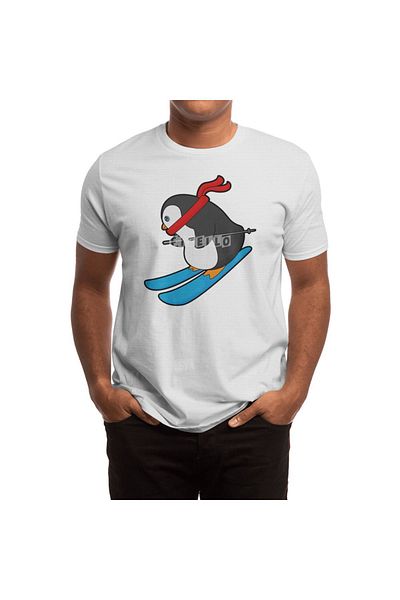 Fizello Penguin - Λευκό Unisex T-shirt για άνδρες και γυναίκες, σχέδιο Skiyezer