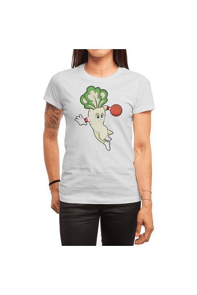 Fizello Ανδρικό και γυναικείο λευκό μπλουζάκι Unisex - Radish At Basketball Sports