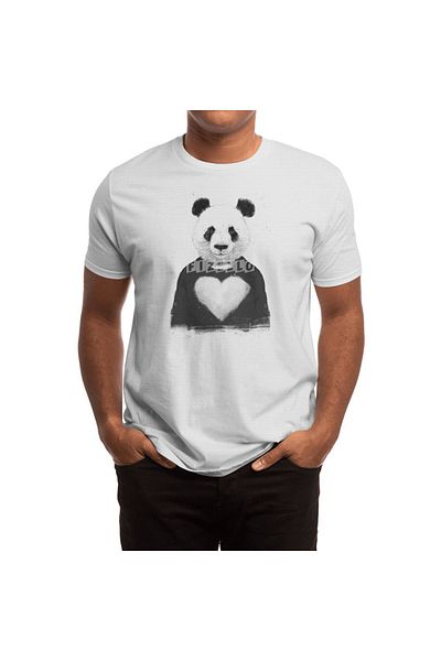 Fizello Λευκό μπλουζάκι Panda για άνδρες και γυναίκες - Unisex