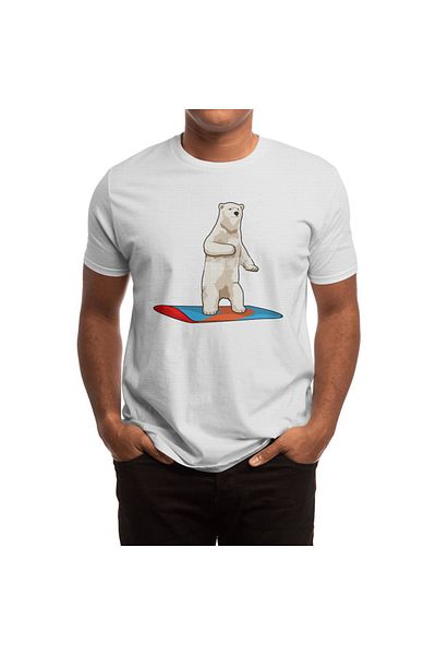 Fizello Polar Bear - Ανδρικό και γυναικείο μπλουζάκι Snowboarder, Unisex Λευκό T-shirt
