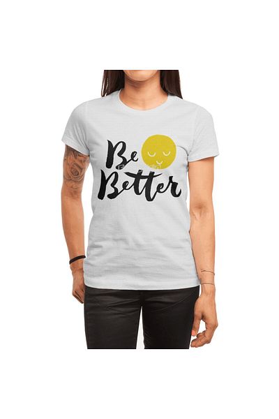 Fizello Be Better - Unisex Λευκό T-Shirt, Brush Lettering Design