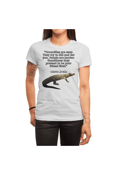 Fizello Steve Irwin Crocodile Quote Λευκό μπλουζάκι Unisex Morelet's