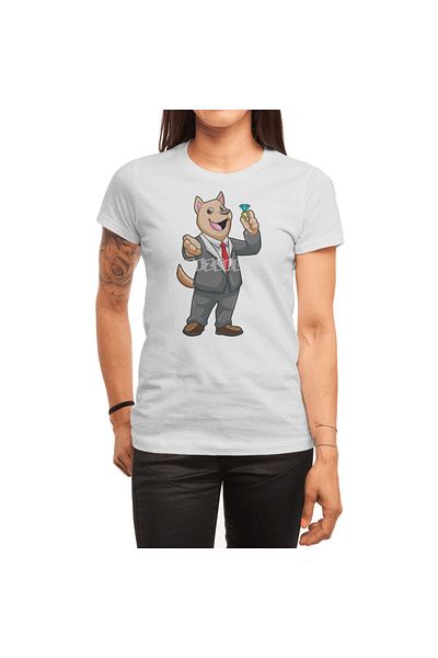 Fizello Unisex White T-Shirt - Dog Wedding Groom Wedding Ring Design
