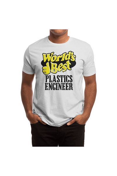 Fizello Tricou alb pentru bărbați și femei - unisex, tricou pentru cel mai bun inginer din plastic din lume