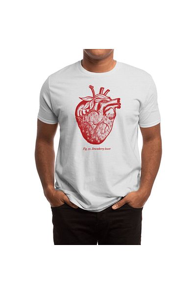 Fizello Unisex Λευκό T-shirt για άνδρες και γυναίκες - Strawberry Heart Red