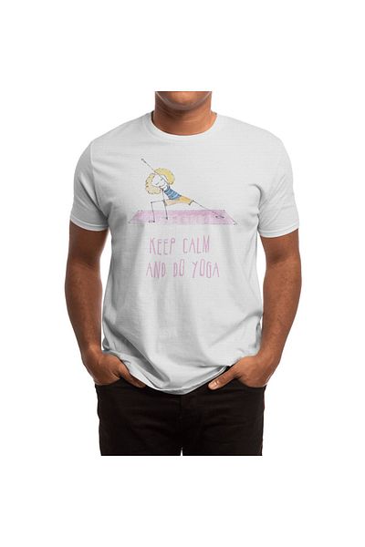 Fizello Happy Girl Yoga Position Unisex Λευκό T-shirt για άνδρες και γυναίκες