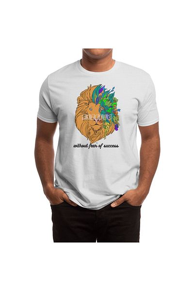 Fizello Tricou unisex White Lion Face pentru bărbați și femei