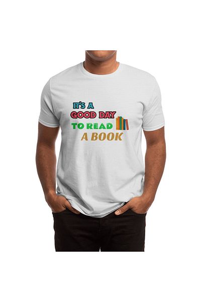 Fizello Tricou alb unisex „Este o zi bună pentru a citi o carte” - Fanny Librarian & Book Lovers Design