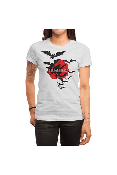 Fizello Tricou alb unisex pentru bărbați și femei - trandafir