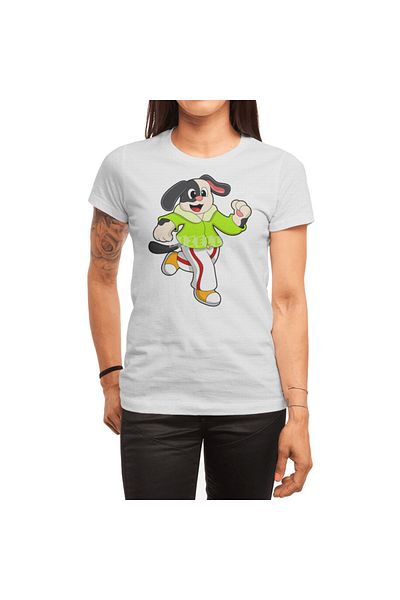 Fizello Ανδρικό και γυναικείο Unisex Λευκό T-Shirt - Dog At Running