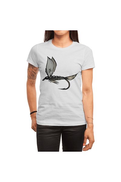 Fizello Tricou alb unisex cu model Manic Monday Fly Sketch
