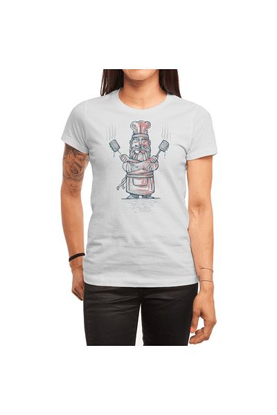 Fizello Μπλουζάκι για άνδρες και γυναίκες - Big Bad Chef Illustration, Unisex Λευκό T-Shirt