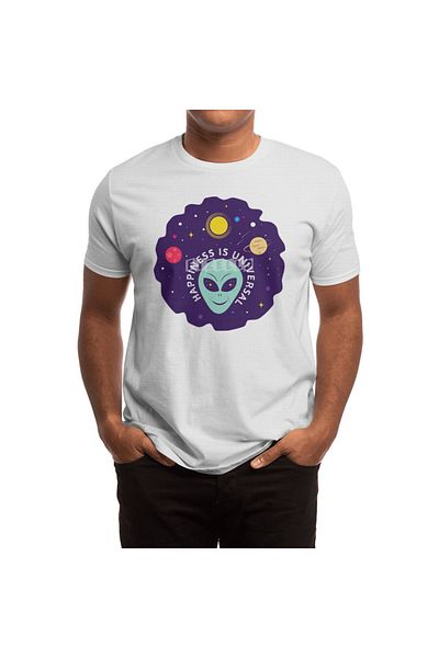 Fizello Happiness Is Everywhere Unisex Λευκό T-shirt - Ανδρικό και γυναικείο μπλουζάκι
