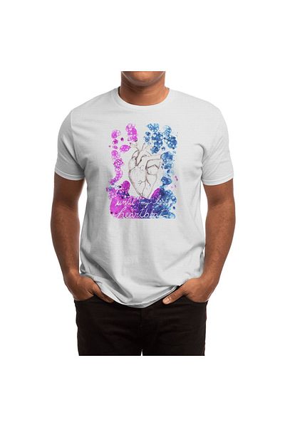 Fizello Tricou alb unisex Until My Last Heartbeat - Tricou pentru bărbați și femei