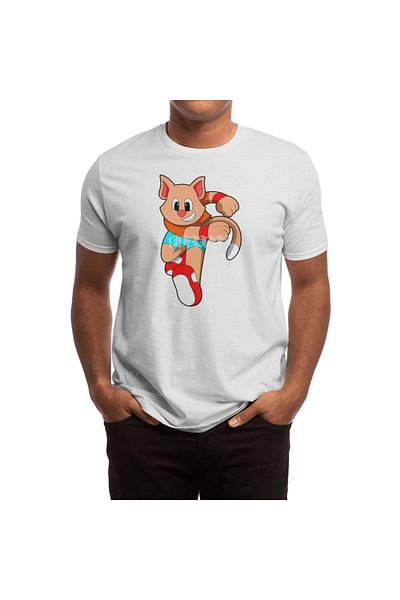 Fizello Cat At Fitness - Tricou alb de jogging unisex