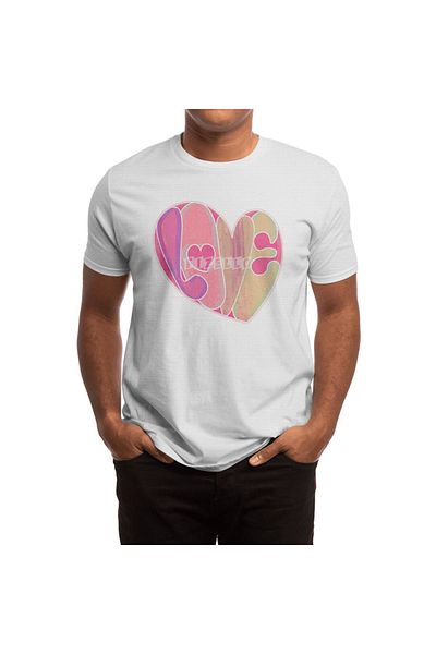 Fizello Λευκό μπλουζάκι Unisex - Love Neon Glow, Ανδρικά και Γυναικεία