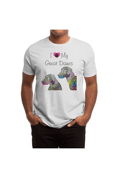 Fizello I Love My Great Danes μοτίβο Unisex Λευκό T-shirt για άνδρες και γυναίκες